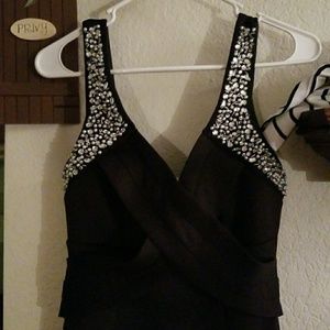 Black elegant long ball dress